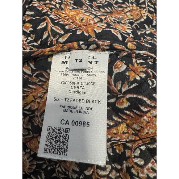 ISABEL MARANT ETOILE Cerza Cardigan in Faded Black Size T2 (L) Embroidered - Picture 7 of 9